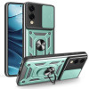 Противоударный чехол Sliding Camshield для Samsung Galaxy S25 Edge 5G - зеленый