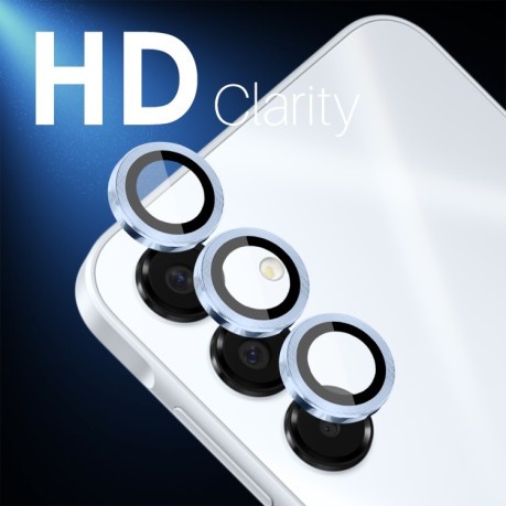 Защитное стекло NORTHJO Glitter Camera Lens Protector Tempered Glass Metal Ring на Samsung Galaxy A16 5G - синее