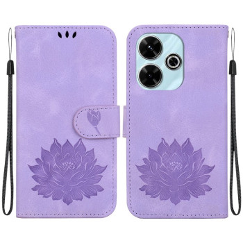 Чехол-книжка Lotus Embossed для Xiaomi Poco M6 4G - фиолетовый