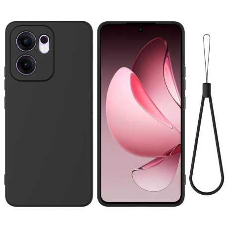 Силиконовый чехол Solid Color Liquid Silicone на OPPO Reno13 F /Reno13 FS - черный