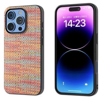 Противоударный чехол Black Frame PU Leather Full Coverage для iPhone 16 Pro Max - Tangerine