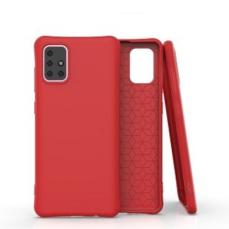 Противоударный силиконовый чехол Solid Color TPU Slim на Samsung Galaxy A71 - красный