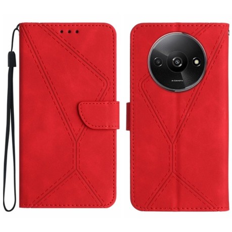 Чохол-книжка Stitching Embossed Leather для Xiaomi Redmi A3 - червоний