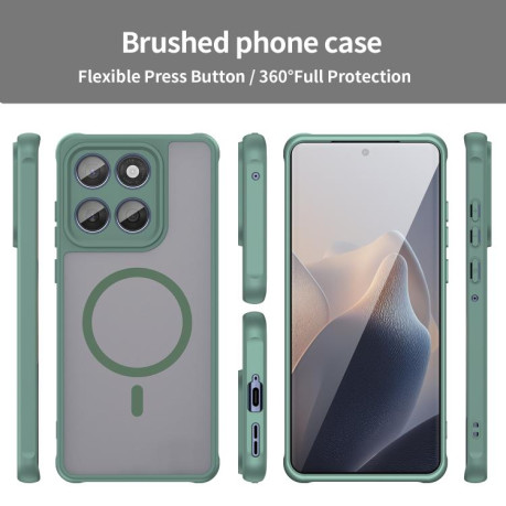 Противоударный чехол Fan Dun Series TPU Hybrid PC Frosted Magsafe для Motorola Edge 60 - зелений