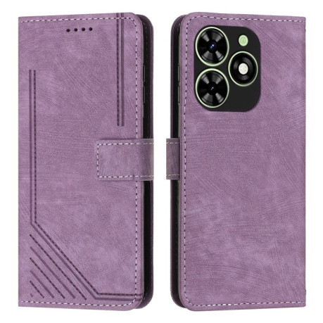Чехол-книжка Skin Feel Stripe Pattern для Infinix Smart 8 - фиолетовый