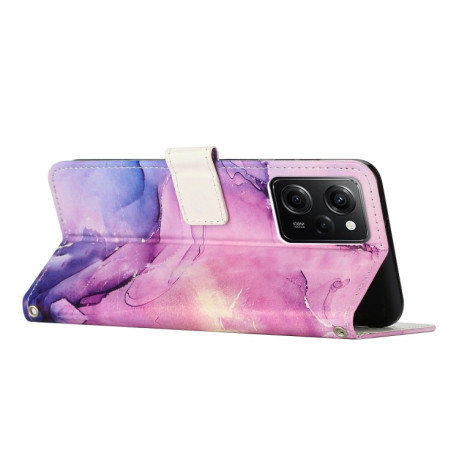 Чохол-книжка Crossbody Painted Marble для Xiaomi Redmi Note 12 Pro Speed / Poco X5 Pro 5G - фіолетовий