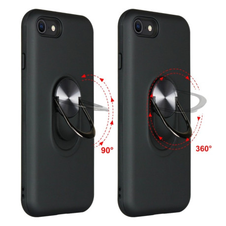 Противоударный чехол 360 Rotary Multifunctional на iPhone SE 3/2 2022/2020/8/7 - черный