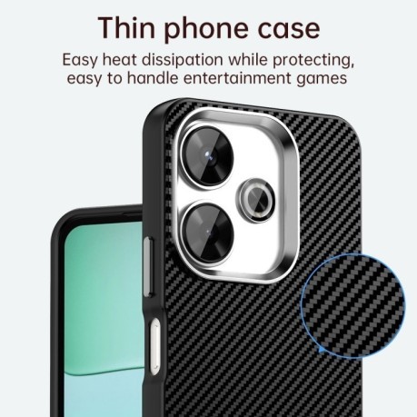 Ударозахисний чохол HMC Carbon Fiber Series IMD на Xiaomi Poco M6 4G - чорний