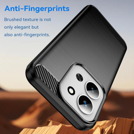 Чохол Brushed Texture Carbon Fiber на Xiaomi Redmi 15C 5G/4G EU 173mm - чорні