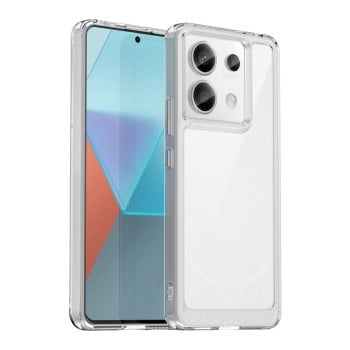Противоударный чехол  Colorful Acrylic Series с цветной силиконовой боковиной на Xiaomi Redmi Note 13 Pro+ - прозрачный