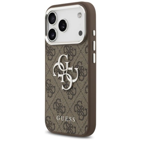 Оригинальный чехол Guess 4G Big Logo на iPhone 17 Pro - brown - silver