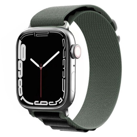 Ремешок Nylon Loop для Apple Watch Series 8/7 45mm/44mm /42mm/49mm - черно-зеленый
