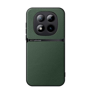 Чохол Litchi Leather Magnetic Full Coverage Shockproof для Poco 8 Pro/Redmi Note 15 Pro+ — зелений