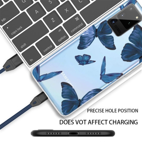 Силілконовий чохол Painted TPU Protective Case Blue Butterfly на Samsung Galaxy Note 20