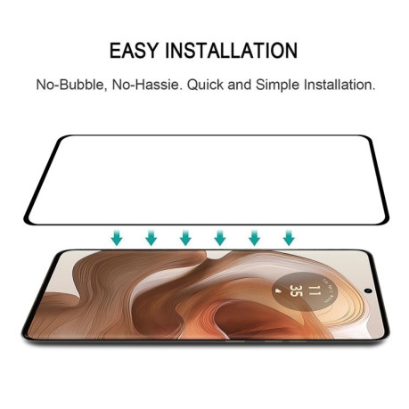 Захисне скло 9H HD 3D Curved (Edge Glue) для Motorola 50 Ultra / Edge 50 Edge - чорне