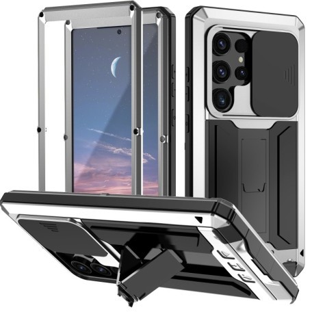 Противоударный чехол R-JUST Sliding для Samsung Galaxy S24 Ultra 5G - серебристый