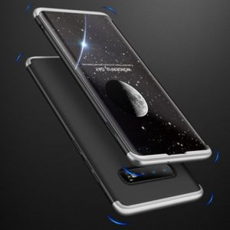Протиударний чохол GKK Three Stage Splicing Full Coverage на Samsung Galaxy S10+Plus-чорно-сріблястий