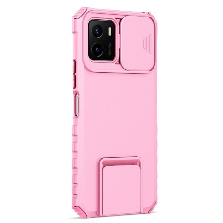 Протиударний чохол Stereoscopic Holder Sliding для Vivo Y15s/Y15a - рожевий