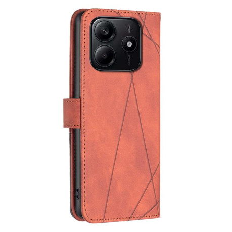 Чохол-книжка Rhombus Texture для Xiaomi Redmi Note 14 4G - коричневий