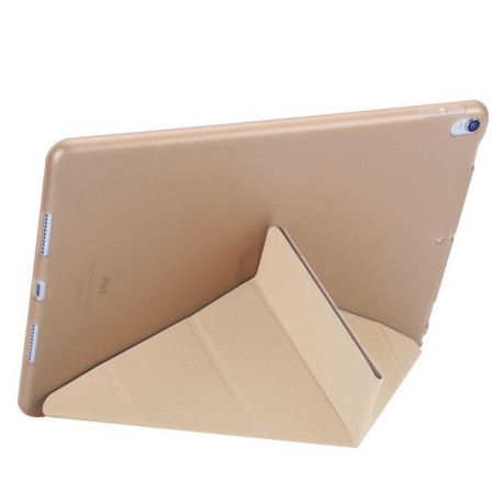 Чохол-книжка Solid Color Trid-fold + Deformation Viewing Stand на iPad Air 2019/Pro 10.5 - золотий