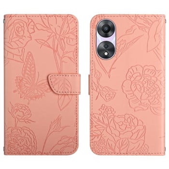 Чохол-книжка Skin Feel Butterfly Embossed для OPPO A18/A38 4G - рожевий