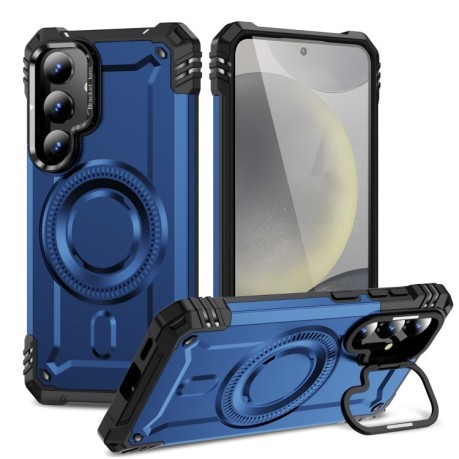 Протиударний чохол MagSafe Lens Holder PC Hybrid TPU  для Samsung Galaxy S25+ 5G - синій