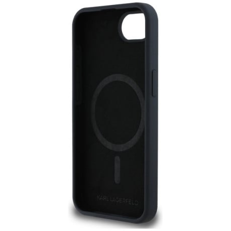 Оригинальный силиконовый чехол Karl Lagerfeld Karl &amp; Choupette MagSafe для iPhone 16e - Black