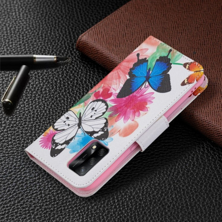 Чохол-книжка Colored Drawing Pattern для OPPO A74 4G / F19 4G - Butterflies