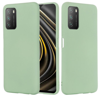 Силиконовый чехол Solid Color Liquid Silicone на Xiaomi Redmi 9T - зеленый