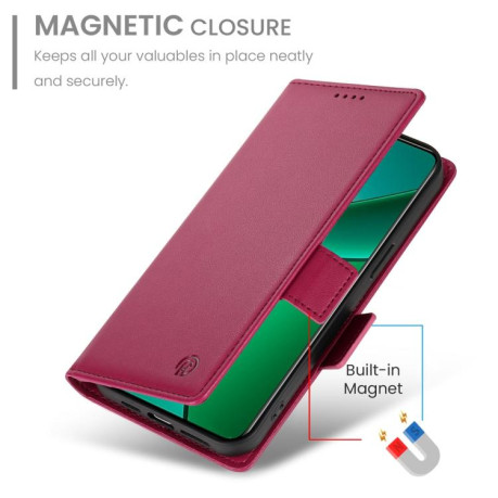 Чохол-книжка Side Buckle Magnetic Frosted Leather для Realme 14 Pro+ - винно-червоний