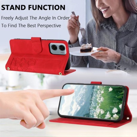 Чохол-книжка Tulips Embossed Leather для Motorola Moto G05 - червоний