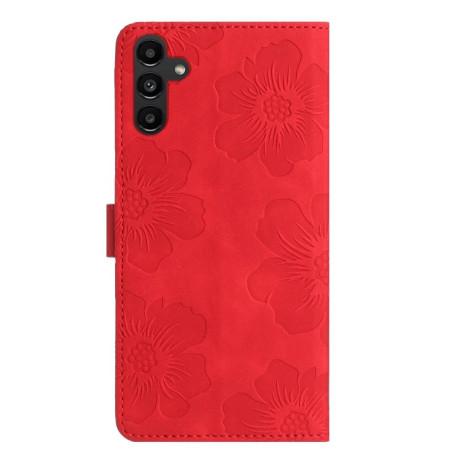 Чехол-книжка Flower Embossing Pattern для Samsung Galaxy A05s - красный