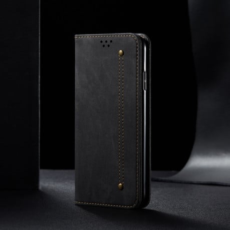 Чохол-книжка з джинсовою тканиною casual на OnePlus Nord 4 - чорний