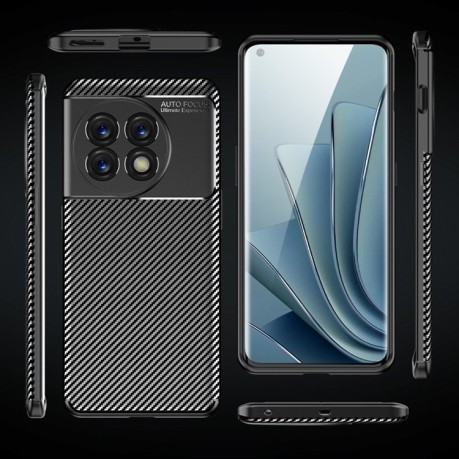 Ударозахисний чохол HMC Carbon Fiber Texture на OnePlus 11 5G - чорний