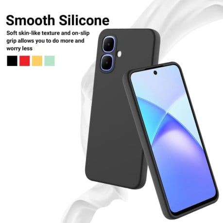 Силіконовий чохол Solid Color Liquid Silicone на Infinix Smart 20 4G — чорний