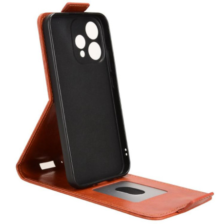 Чехол Magnetic Vertical Flip Leather для OPPO Reno15 5G Global — коричневый