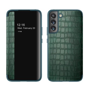 Чохол-книжка Crocodile Texture Display для Samsung Galaxy S22 Plus 5G - зелений