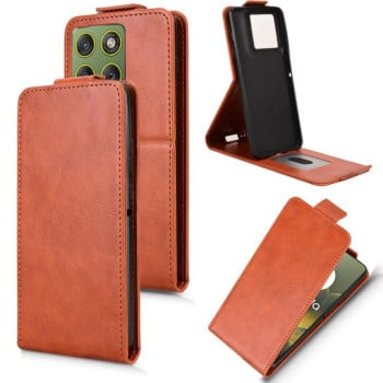 Чехол Magnetic Vertical Flip Leather на Motorola Edge 70 5G — коричневый