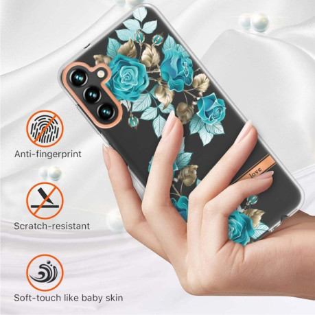 Противоударный чехол Flowers and Plants Series для Samsung Galaxy A04s/A13 5G - Blue Rose
