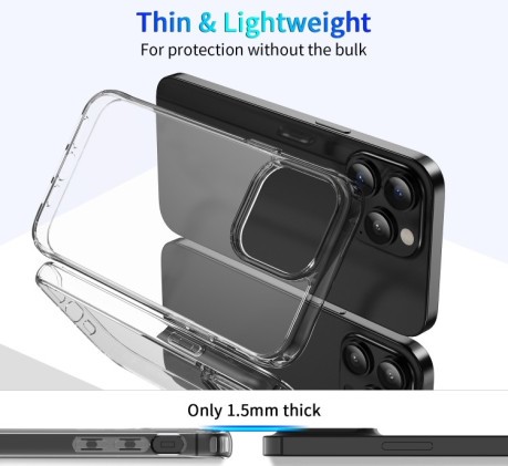 Противоударный чехол Shockproof Transparent TPU на iPhone 15 Pro Max - прозрачный