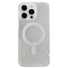 Прозрачный чехол Classic Hybrid  MagSafe Glitter для iPhone 15 - белый