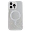 Прозорий чохол Classic Hybrid  MagSafe Glitter для iPhone 15 Pro - білий
