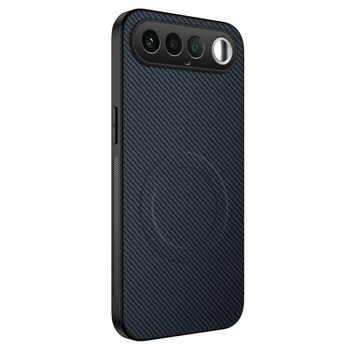 Магнітний чохол Wanlonfeng серії TQ з текстурою карбону на Realme 16 5G — сапфіровий