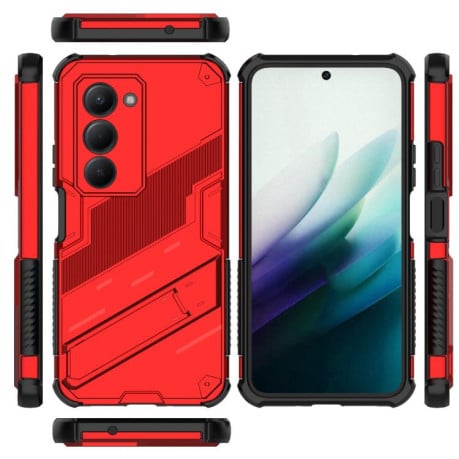 Противоударный чехол Punk Armor с подставкой на Xiaomi Redmi 15 5G / 4G EU 171mm - красный