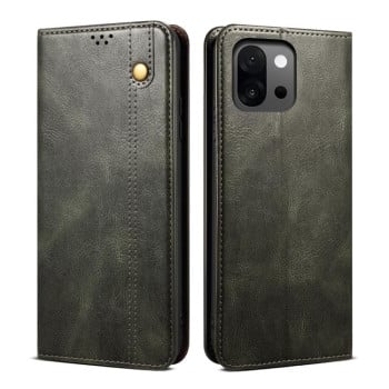 Чехол-книжка Simple из эко-кожи Crazy Horse с воском на OnePlus 13T 5G - зеленый