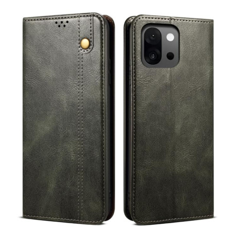 Чехол-книжка Simple Wax Crazy Horse для OnePlus 13T 5G - зеленый