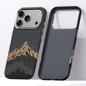Кевларовий чохол Sulada Kevlar Pixel Grid Texture Skin Feel на iPhone 18 Pro Max — чорний
