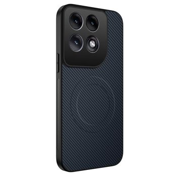 Магнітний чохол Wanlonfeng серії TQ з текстурою карбону на Motorola Edge 70 Pro 5G — сапфіровий