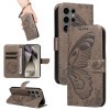 Чехол-книжка Swallowtail Butterfly Embossed Leather для Samsung Galaxy S25 Ultra 5G - серый