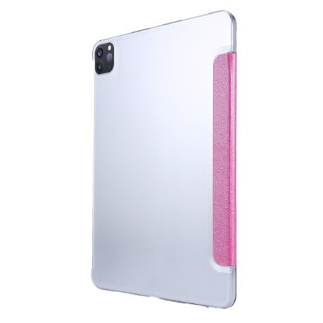 Чехол-книжка Silk Texture Three-fold на iPad Pro 11 2021 - пурпурно-красный